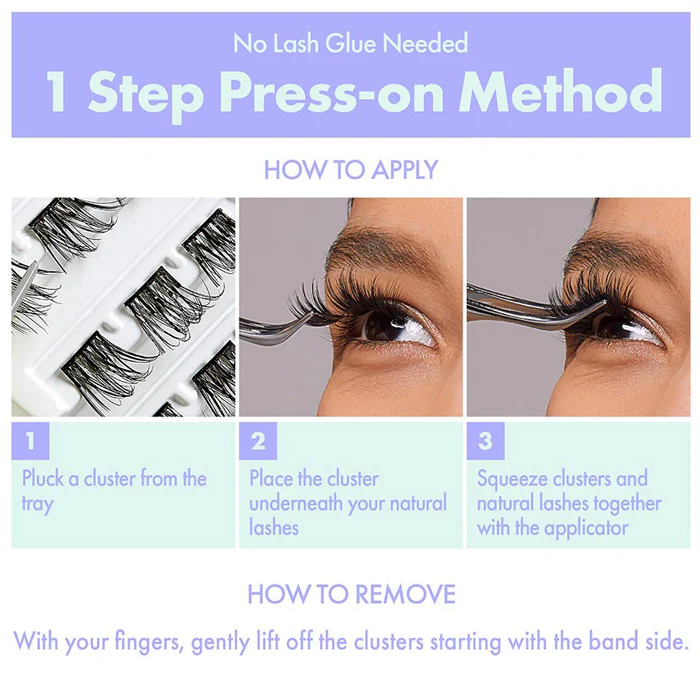 iENVY By Kiss Press & Go Pre-Glued Lash Clusters All-In-One Lash Kit - IPK01/IPK02/IPK03 - Image 10