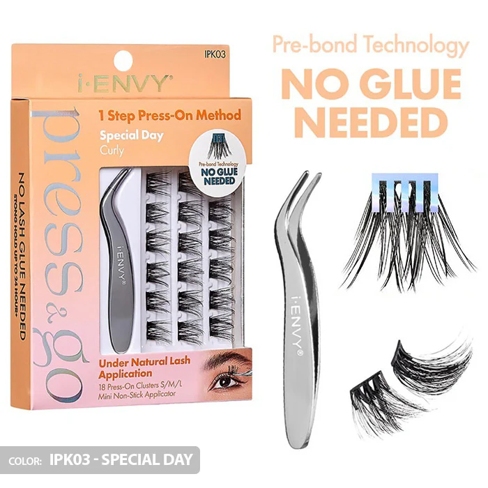 iENVY By Kiss Press & Go Pre-Glued Lash Clusters All-In-One Lash Kit - IPK01/IPK02/IPK03 - Image 6