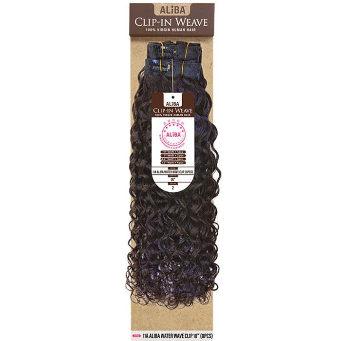 Janet Collection Aliba 100% Virgin Human Hair 11A 8 pcs Clip-In Weave - WATER WAVE 18"