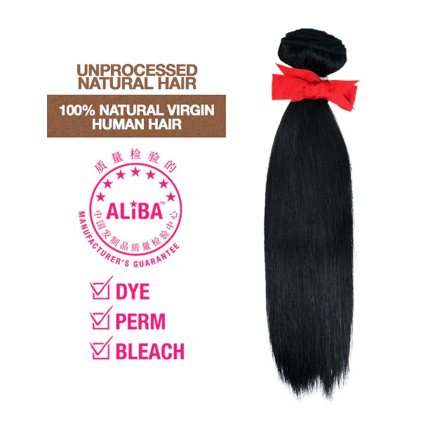 Janet Collection Aliba Brazilian Bundle 100% Natural Virgin Human Hair Weave - NATURAL STRAIGHT WVG 14-18" - Image 2
