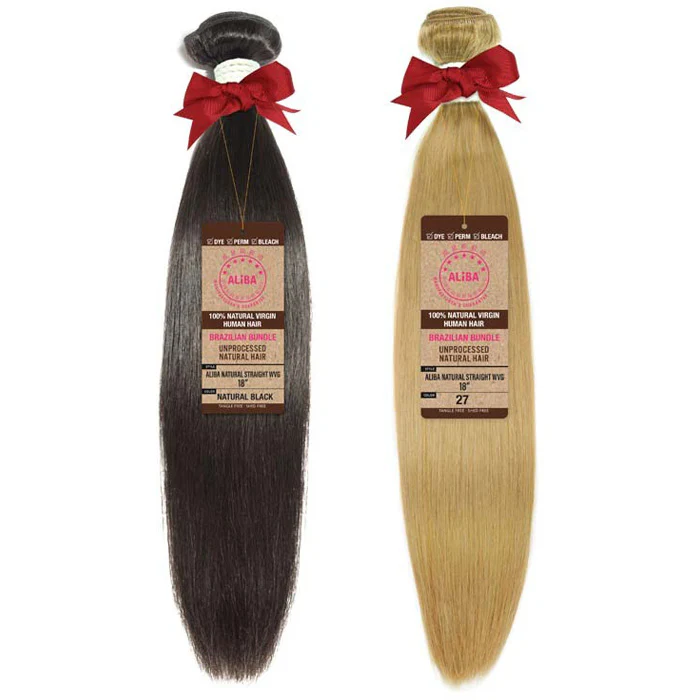 Janet Collection Aliba Brazilian Bundle 100% Natural Virgin Human Hair Weave - NATURAL STRAIGHT WVG 14-18" - Image 4