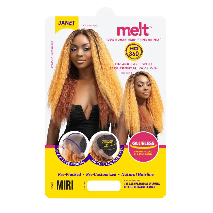 Janet Collection Melt Glueless 100% Human Hair Blend HD 360 Lace 13x6 Front Wig - MIRI - Image 6