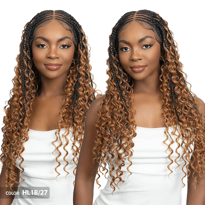 Janet Collection Melt Human Hair Blend Glueless 360 HD 13x6 Lace Front Wig - BOHO BOX BRAID 28" - Image 2
