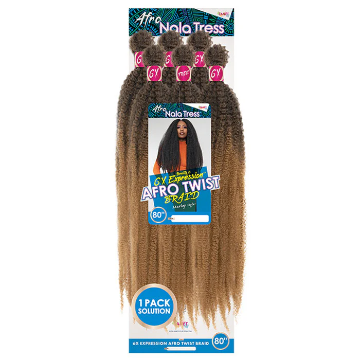 Janet Collection Nala Tress Beauty Expression Crochet Braid - 6X AFRO TWIST BRAID 80" - Image 7