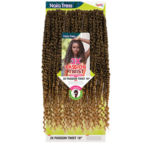 Janet Collection Nala Tress Looped Crochet Braid - 3X PASSION TWIST 18" - Image 4