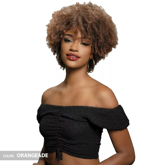 Janet Collection Natural Curly Full Wig - NATURAL AFRO PLES - Image 2