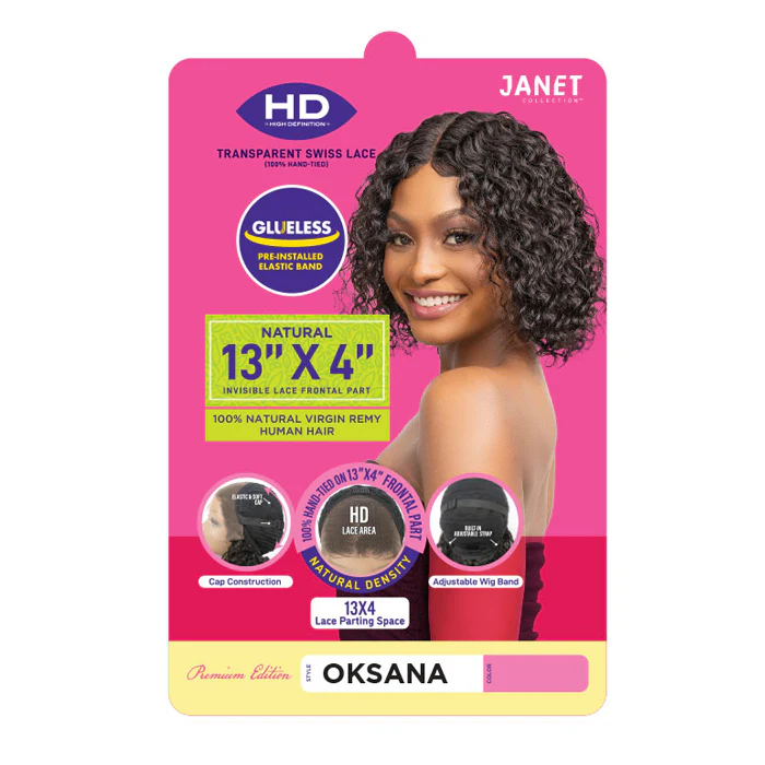 Janet Collection Natural Glueless 100% Virgin Remy Human Hair HD Lace 13x4 Front Wig - OKSANA - Image 5