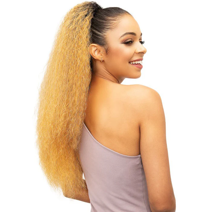 Janet Collection Noir Everytime Drawstring Ponytail - BERRY D/S - Image 2