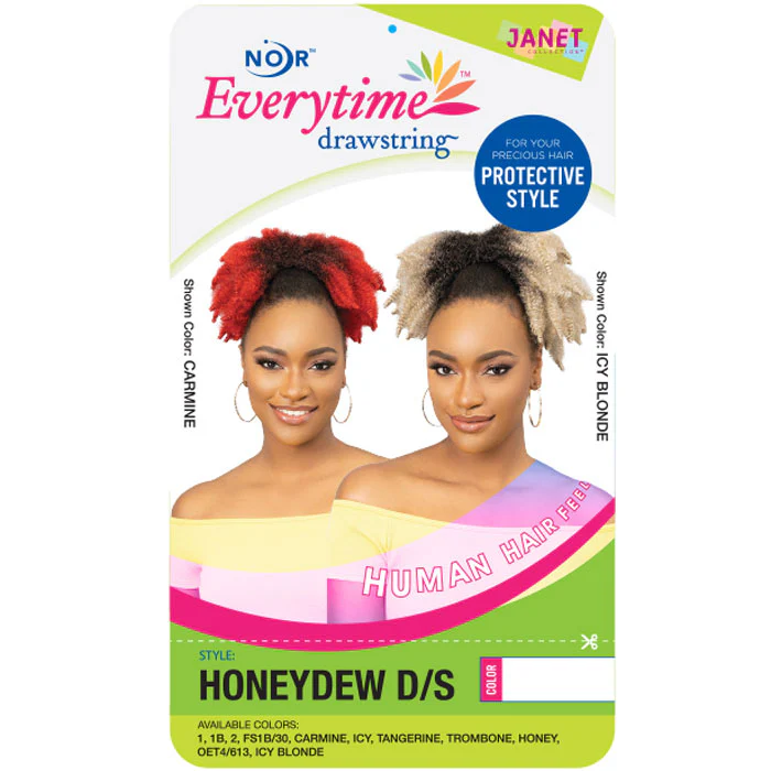 Janet Collection Noir Everytime Drawstring Ponytail - HONEYDEW - Image 5