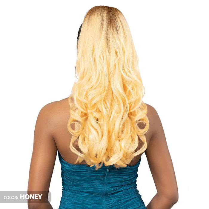 Janet Collection Noir Everytime Drawstring Ponytail - MANDARIN - Image 3