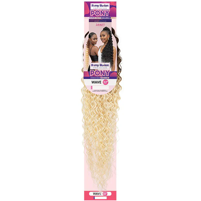 Janet Collection Remy Illusion Ponytail - WAVE 32" - Image 4