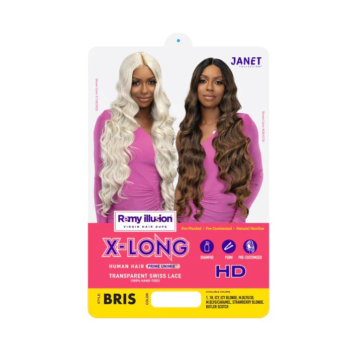 Janet Collection Remy Illusion X-Long Human Hair Mix HD Lace Wig - BRIS - Image 5