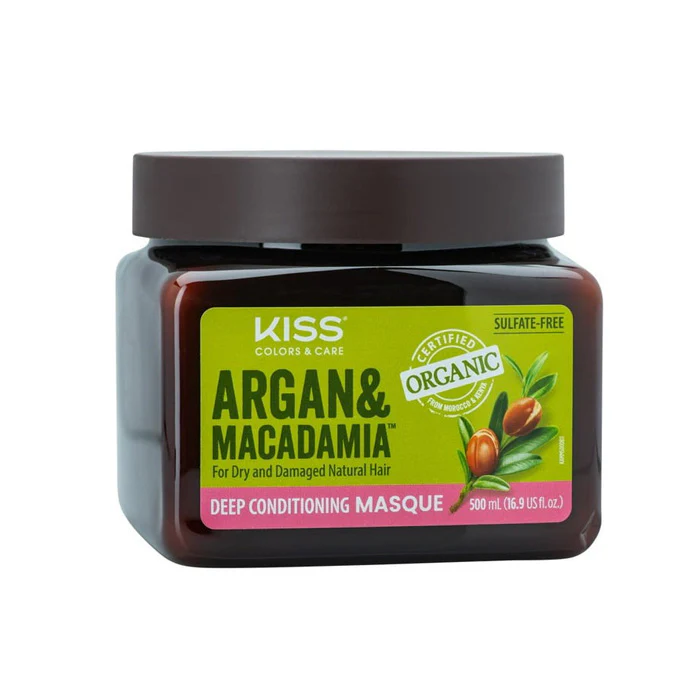 Kiss Colors & Care Argan and Macadamia Deep Conditioning Masque 16.9 fl oz - Image 2
