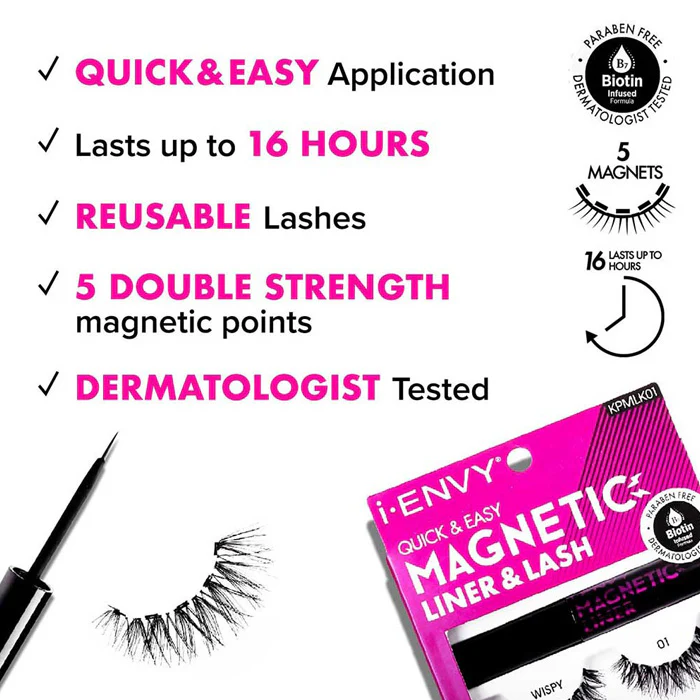 Kiss i-Envy Double Strength Magnetic Lashes - KPML03 - 3D 02 - Image 4