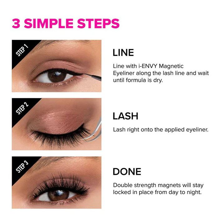 Kiss i-Envy Double Strength Magnetic Lashes - KPML03 - 3D 02 - Image 5