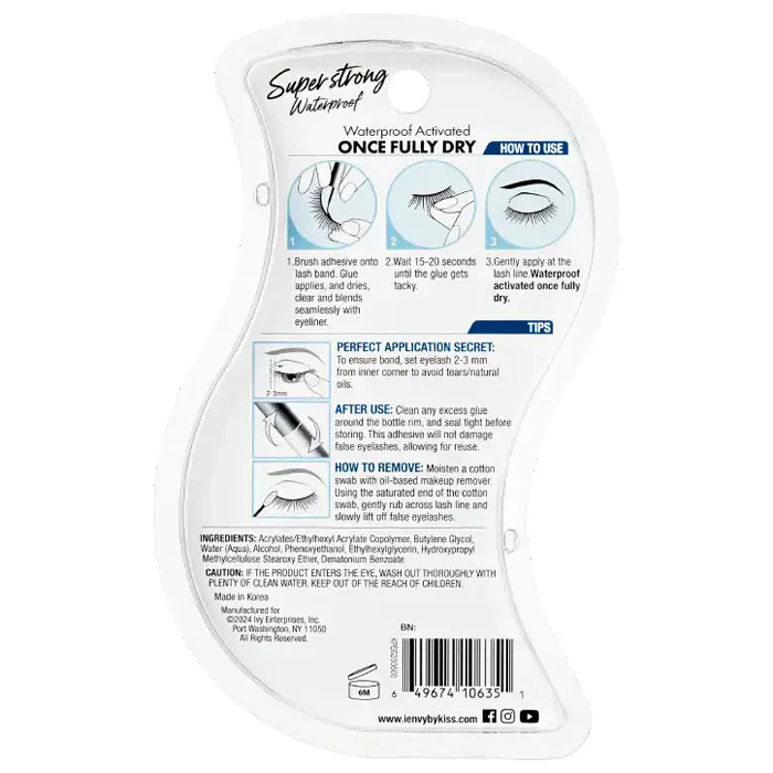 Kiss I-Envy Super Strong Waterproof Eyelash Adhesive - CLEAR - Image 4
