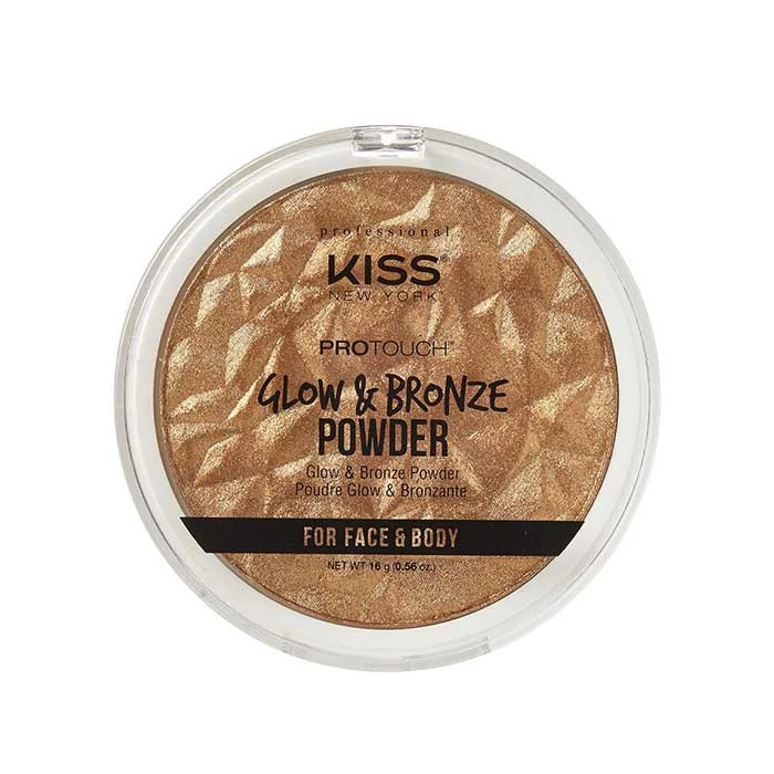 Kiss New York Professional Pro Touch Glow & Bronze Powder - FOR FACE & BODY 0.56 oz - Image 2