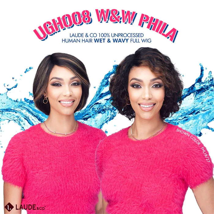 Laude & Co 100% Unprocessed Human Hair Wet & Wavy Full Wig - UGH008 W&W PHILA - Image 4