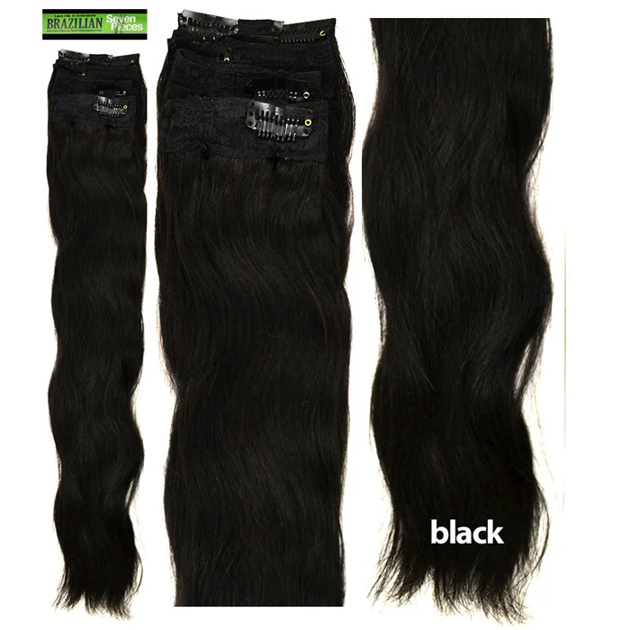 Lord & Cliff Lace Clip-in Extension Weave Unprocessed Human Hair - BRAZILIAN WAVE 7 Pcs 18" - Image 3