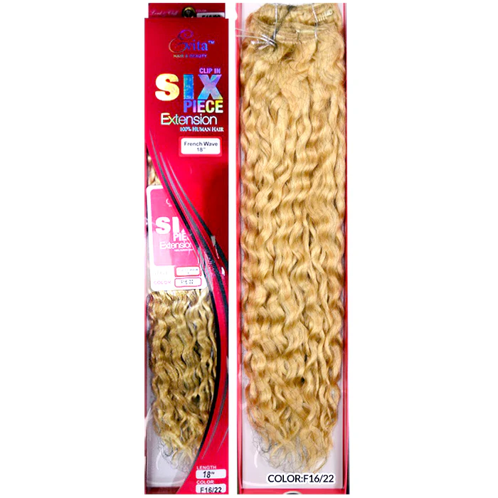 Lord & Cliff Evita 100% Human Hair Clip-In Extension Weave - FRENCH WAVE 6 PCS 18" - Image 2