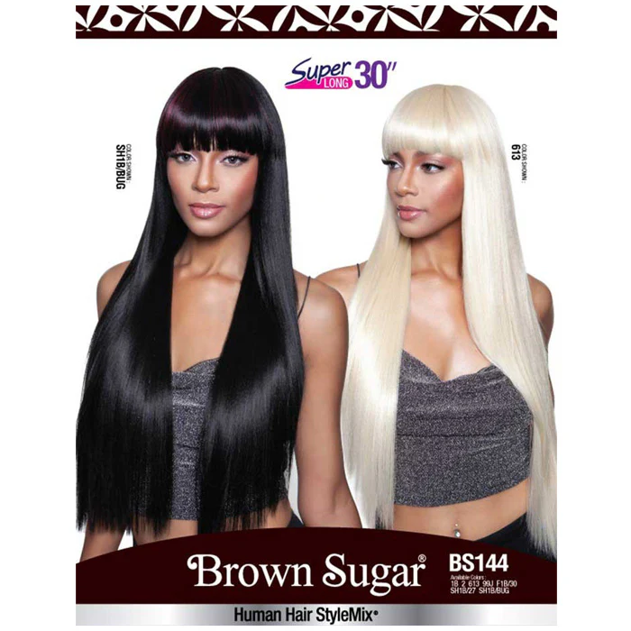 Mane Brown Sugar Human Hair Blend Full Wig - BS144 - Image 4