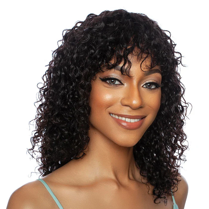 Mane Concept 11A Wet N Wavy Water Curl Full Bang Wig 16" - Image 2