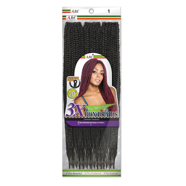 Mane Concept Afri Naptural Pre-Looped Crochet Braids - 3X PRE-STRETCHED BOX BRAID 20" - Image 4