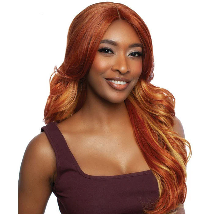 Mane Concept Brown Sugar Caramel Fiesta Glueless Human Hair Blend HD Lace Front Wig - CARAMEL 04 - Image 2