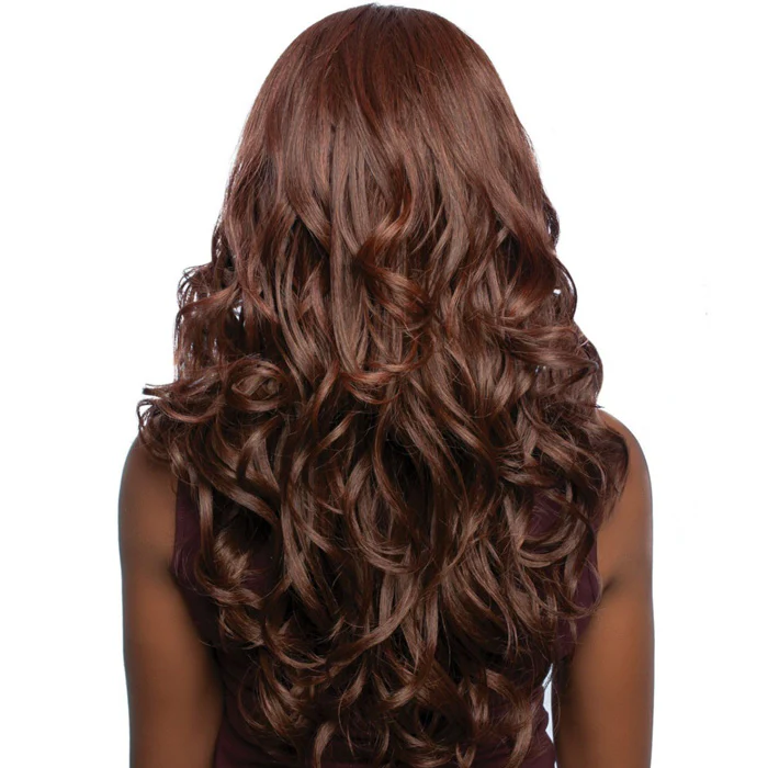Mane Concept Brown Sugar Caramel Fiesta Glueless Human Hair Blend HD Lace Front Wig - CARAMEL 04 - Image 3