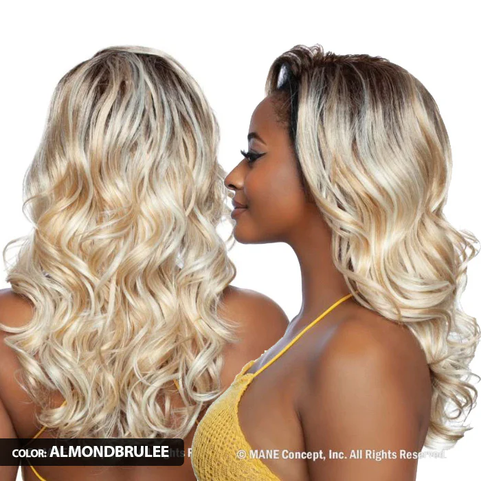 Mane Concept Brown Sugar Coat Human Hair Blend Half Wig - BSSC104 SUGAR 04 - Image 4
