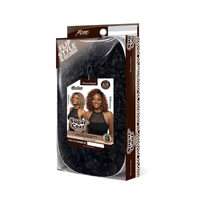 Mane Concept Brown Sugar Coat Human Hair Blend Half Wig - BSSC105 SUGAR 05 - Image 4