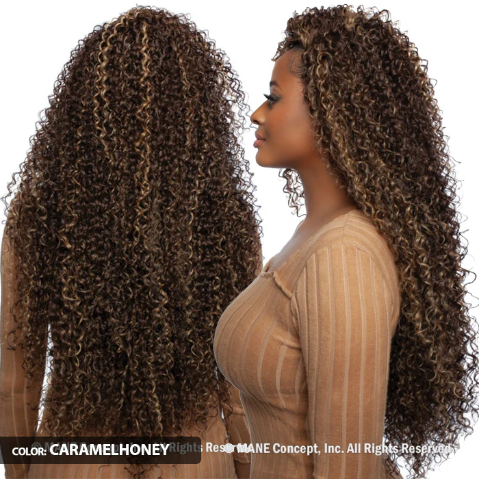 Mane Concept Brown Sugar Coat Human Hair Blend Half Wig - BSSC107 SUGAR 07 - Image 3