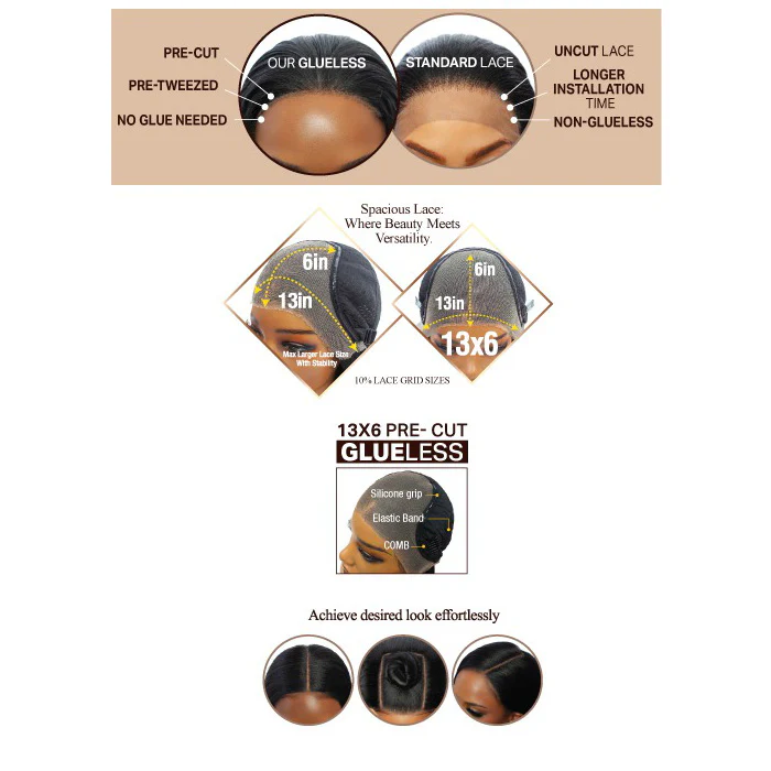 Mane Concept Brown Sugar SkinBond Lace Glueless HD 13X6 Lace Front Wig - BSSB215-GLUELESS 09 - Human Hair Blend - Image 5