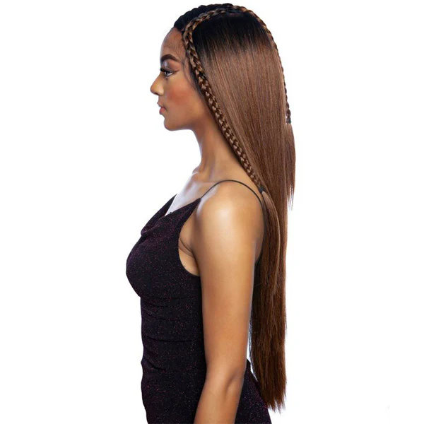 Mane Concept Synthetic Red Carpet Braided Lace Front Wig - RCTB203 MINI DINO BRAID TOP KNOT - Image 3