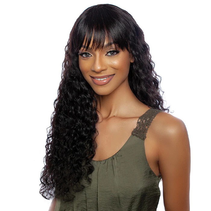 Mane Concept Trill 100% Unprocessed Human Hair 11A Full Wig - DEEP CURL FULL BANG 28" TRM110 - Image 2