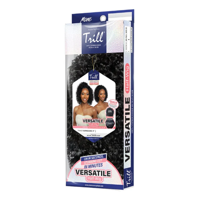 Mane Concept Trill 100% Unprocessed Human Hair Versatile Half Wig - TRHW207 BURMESE CURL 14" - Image 5