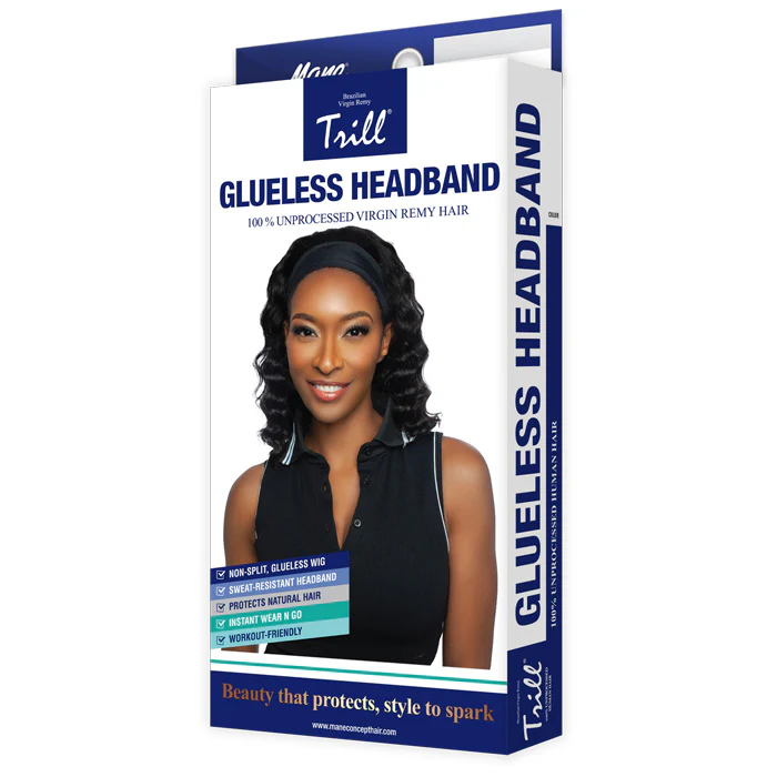 Mane Concept Trill 100% Unprocessed Virgin Remy Hair Glueless Headband Wig - TRHB203 LOOSE DEEP 14" - Image 4