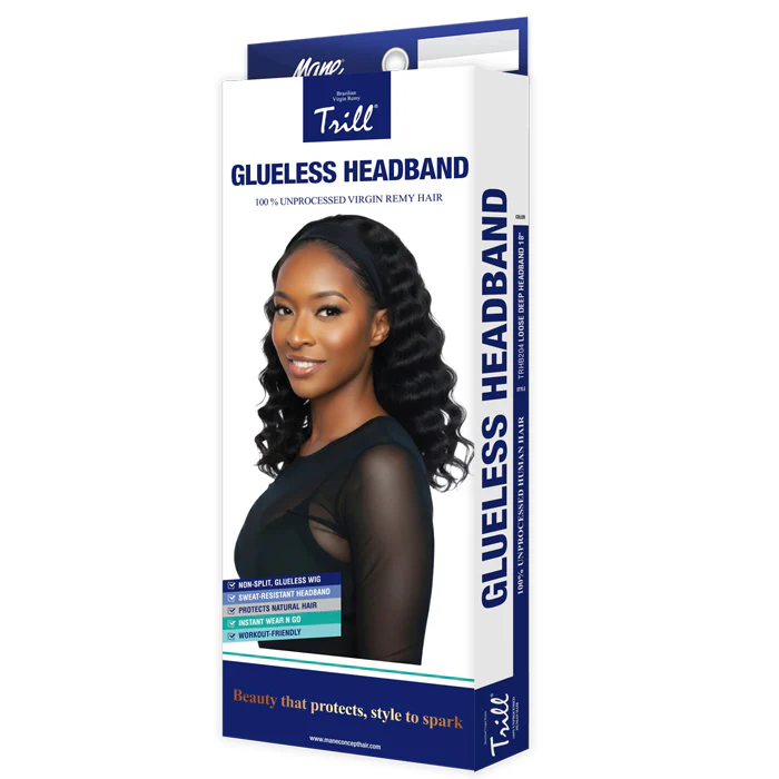 Mane Concept Trill 100% Unprocessed Virgin Remy Hair Glueless Headband Wig - TRHB204 LOOSE DEEP 18" - Image 5