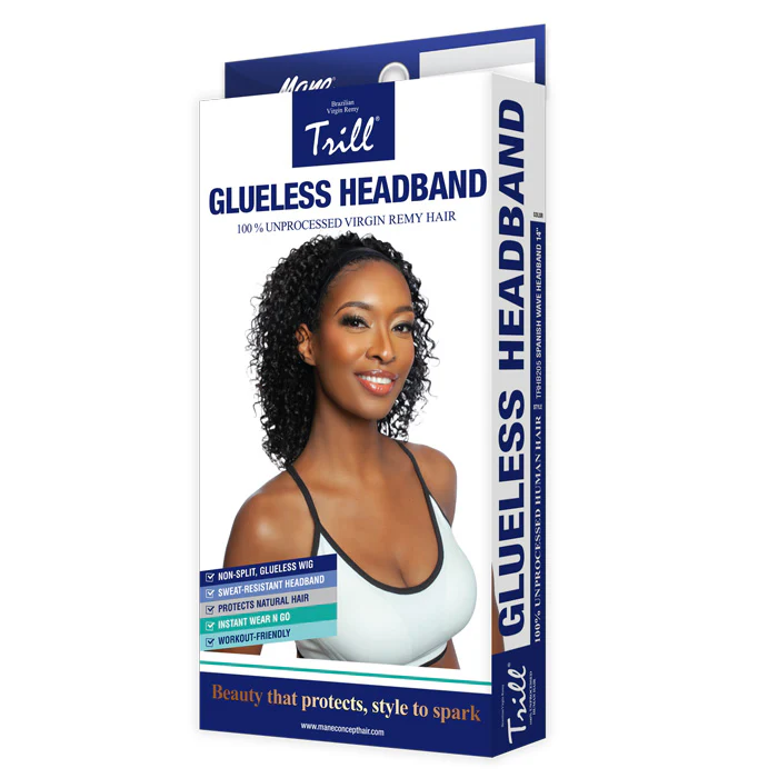 Mane Concept Trill 100% Unprocessed Virgin Remy Hair Glueless Headband Wig - TRHB207 WATER WAVE 14" - Image 3