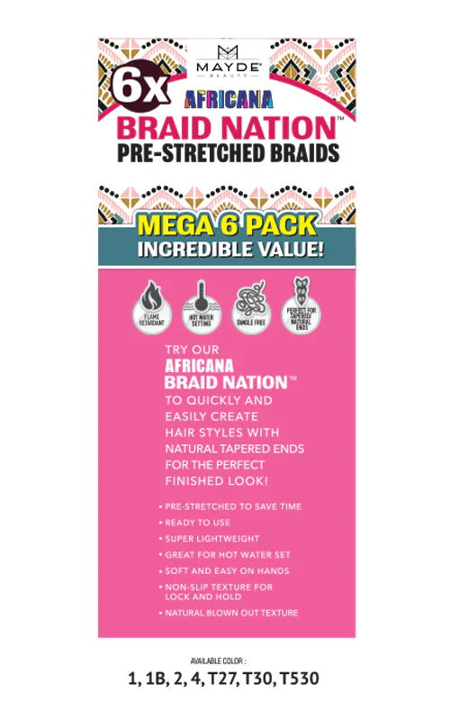 Mayde Beauty Africana Pre-Stretched Braid - 6X BRAID NATION 32" - Image 9