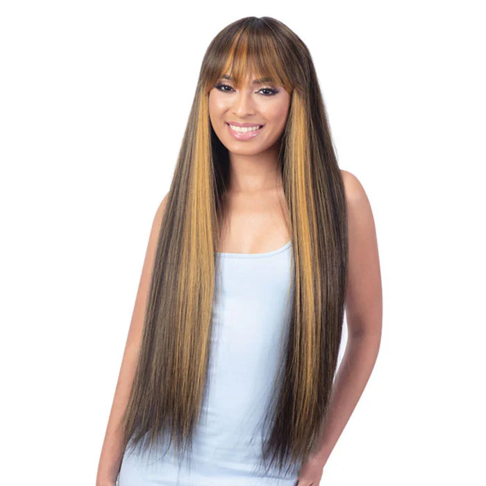 Mayde Beauty Candy Curtain Bang Synthetic Full Wig - ERIN - Image 2