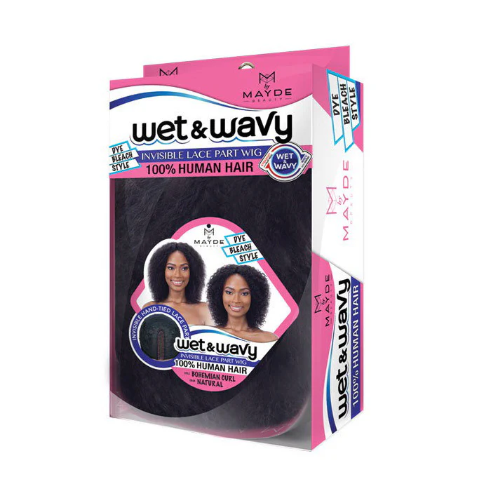 Mayde Beauty Human Hair Wet & Wavy Invisible Lace Part Wig - BOHEMIAN CURL - Image 3