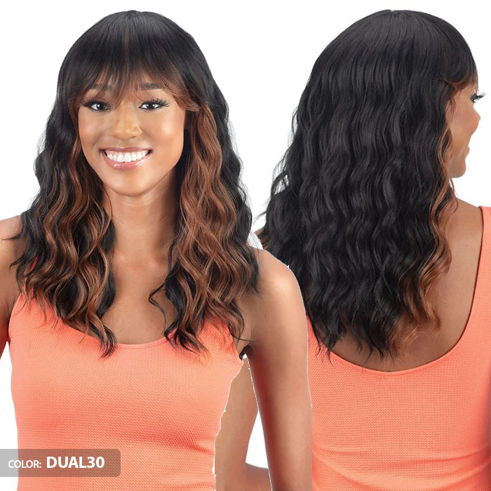 Mayde Beauty Mocha 100% Human Hair Blend Full Wig - HONEY - Image 3
