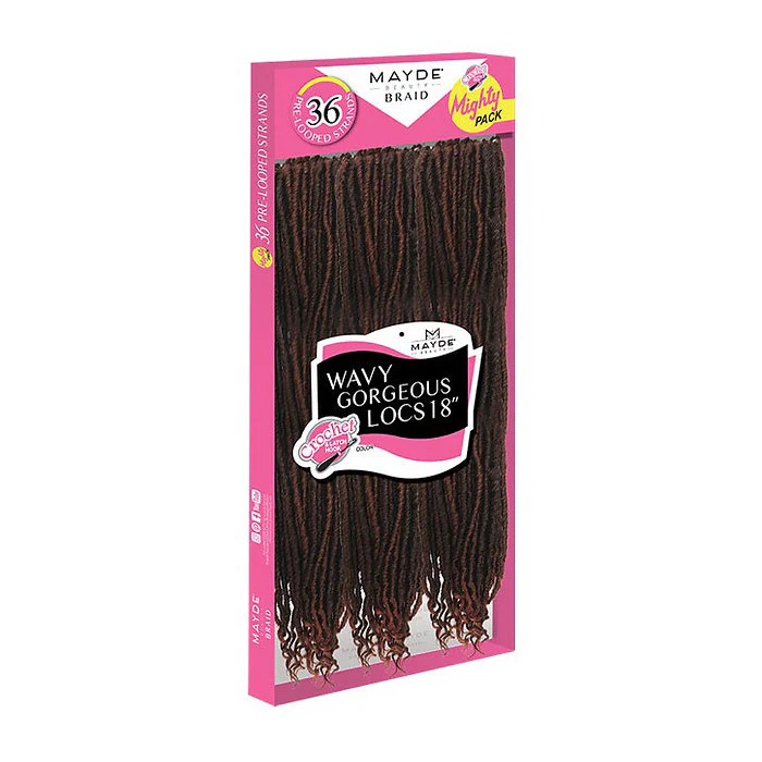 Mayde Beauty Pre-Looped Crochet Braid - 36 WAVY GODDESS LOCS 18" - Image 3
