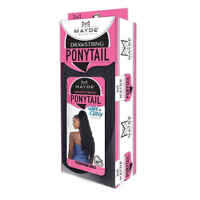 Mayde Beauty Wet & Curly Drawstring Ponytail - PERUVIAN DOLL - Image 4