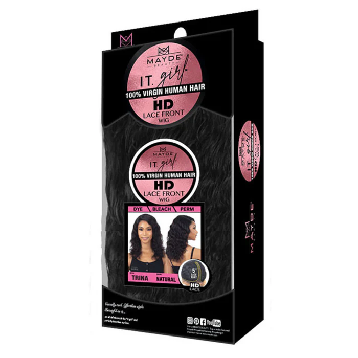 Mayde It Girl 100% Virgin Human Hair 5" Deep Part HD Lace Front Wig - TRINA - Image 4