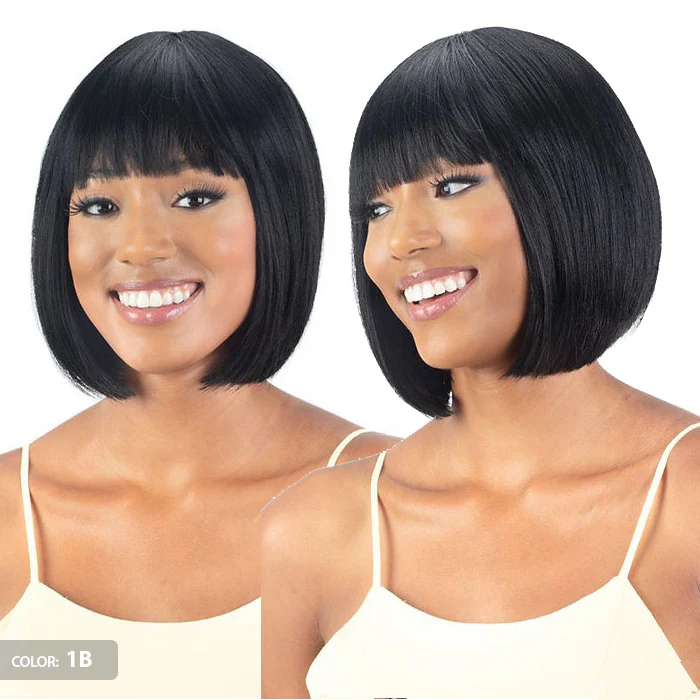 Mayde Mocha 100% Human Hair Blend Full Wig - PEACH - Image 4