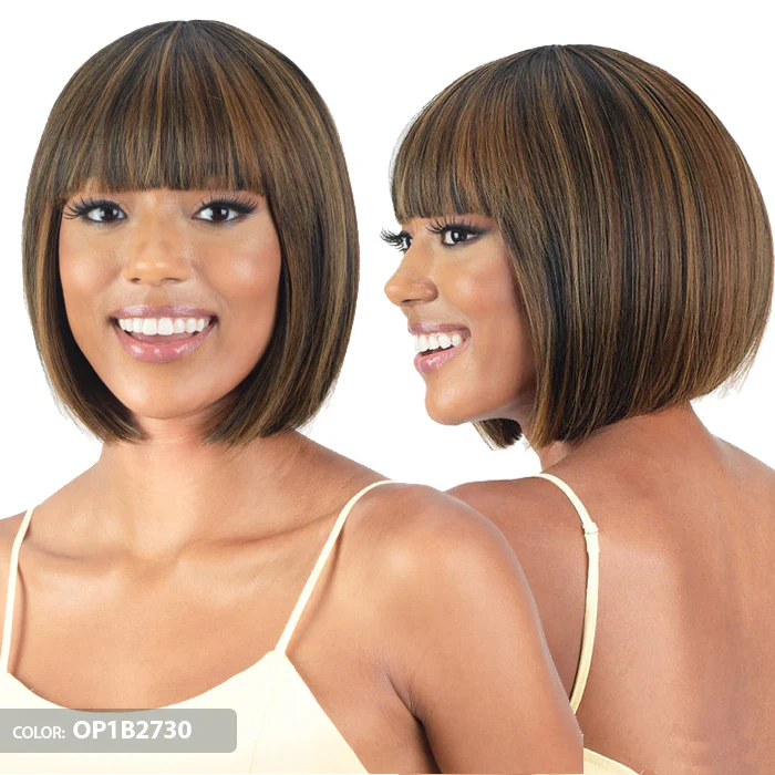 Mayde Mocha 100% Human Hair Blend Full Wig - PEACH - Image 5