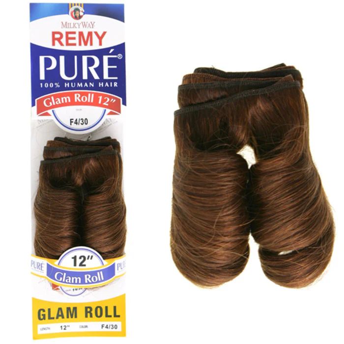 Milky Way Remy Pure 100% Human Hair Weave - GLAM ROLL 10/12/14" - Image 2
