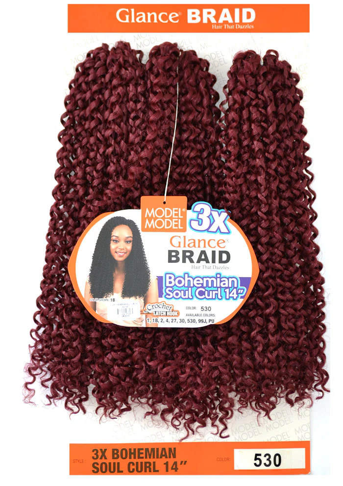 Model Model Glance Braid 3X BOHEMIAN SOUL CURL 14 Inch - Image 5